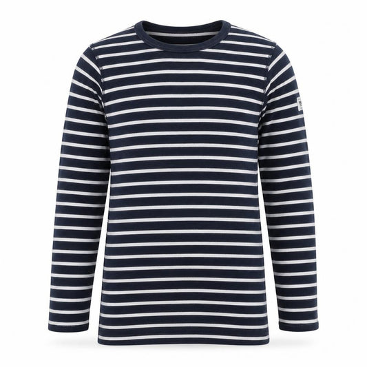 Polarn O. Pyret Girls Blue Stripe Long Sleeve Basic T-Shirt 8-10 Years