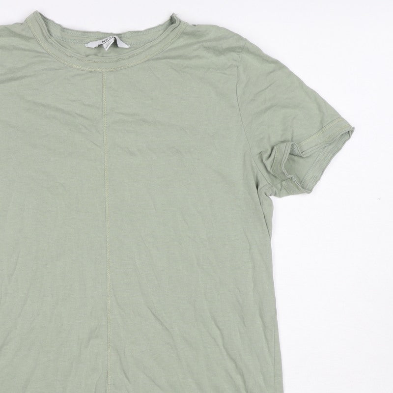 Next Women Green UK 10 Basic Modal Cotton Jersey T-Shirt