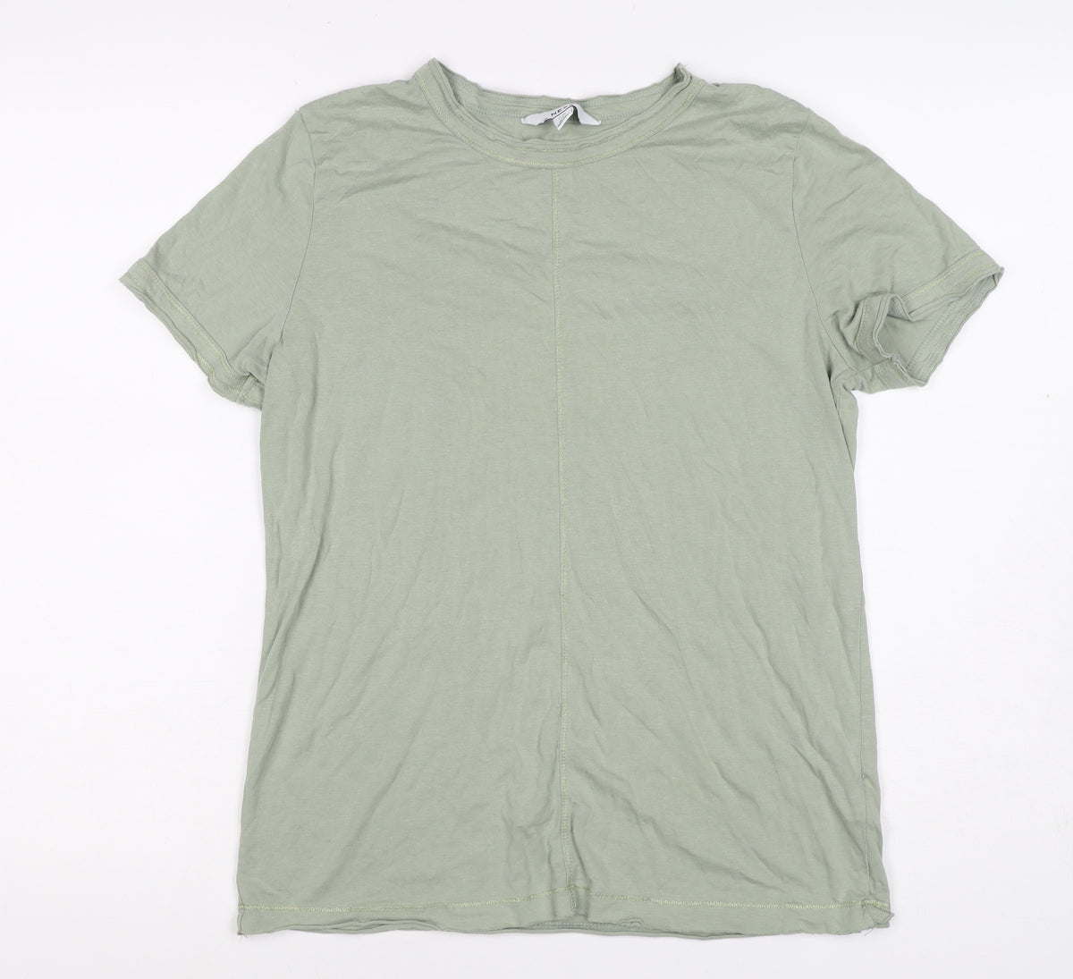 Next Women Green UK 10 Basic Modal Cotton Jersey T-Shirt