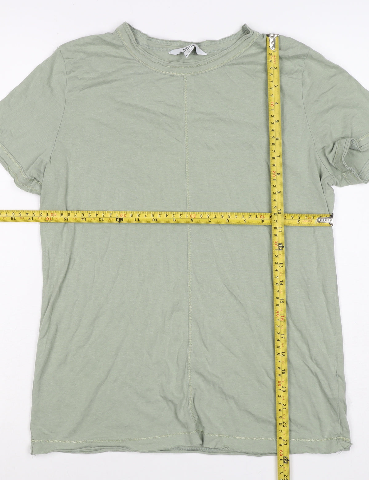 Next Women Green UK 10 Basic Modal Cotton Jersey T-Shirt