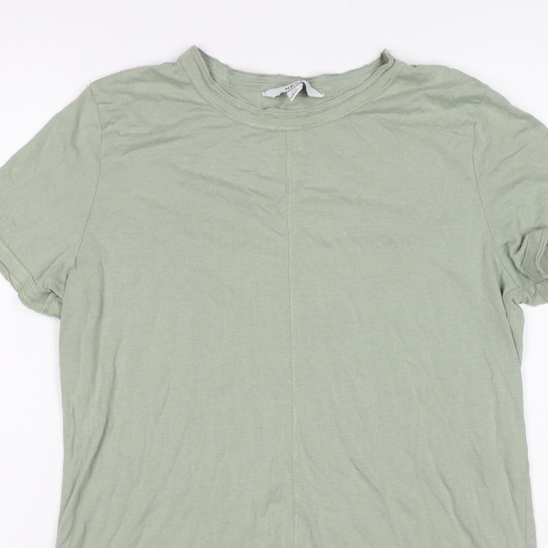 Next Women Green UK 10 Basic Modal Cotton Jersey T-Shirt