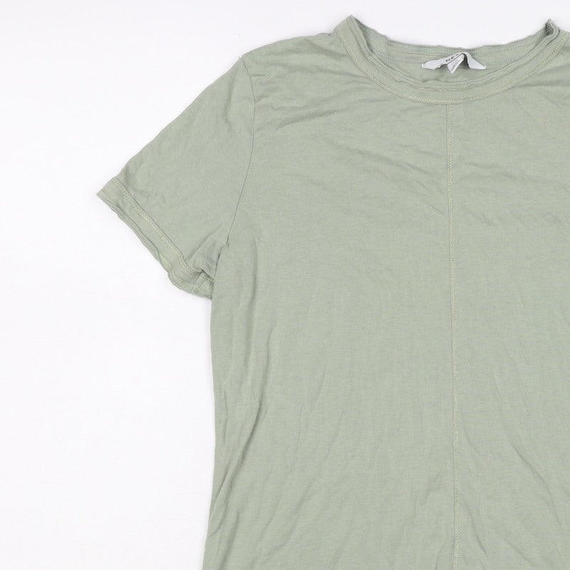 Next Women Green UK 10 Basic Modal Cotton Jersey T-Shirt