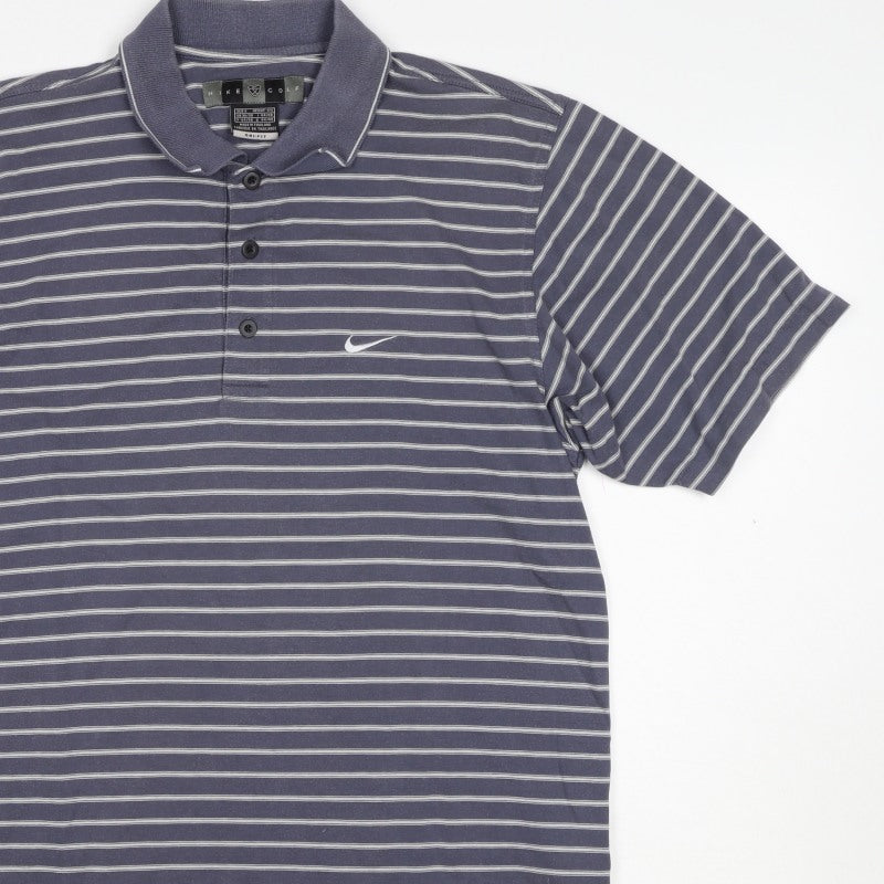 Nike Golf Men’s Blue Striped Dri-FIT Polo Shirt M