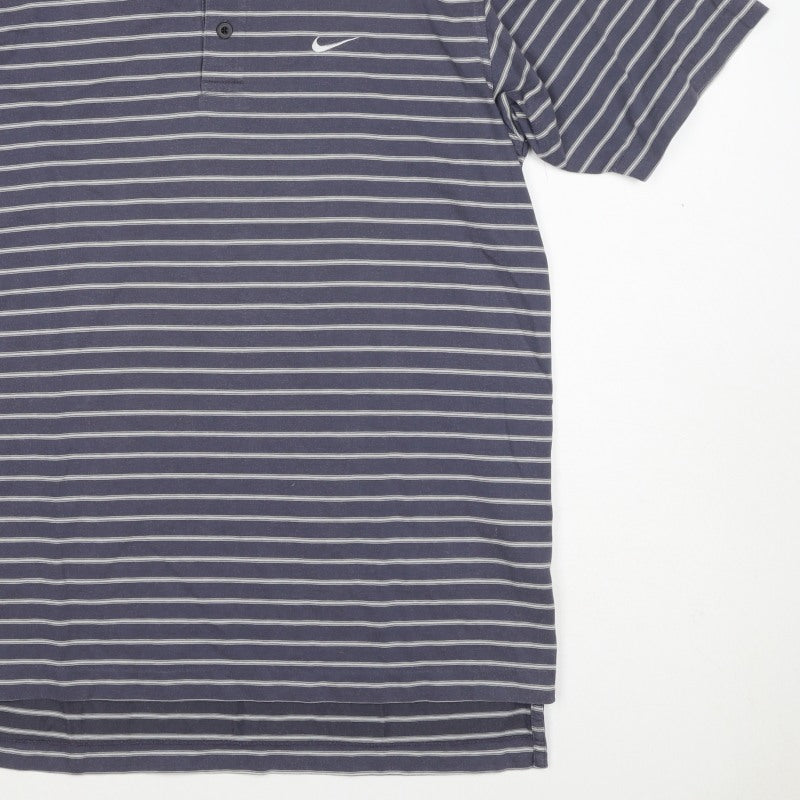 Nike Golf Men’s Blue Striped Dri-FIT Polo Shirt M
