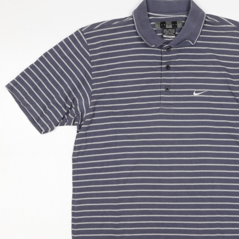 Nike Golf Men’s Blue Striped Dri-FIT Polo Shirt M