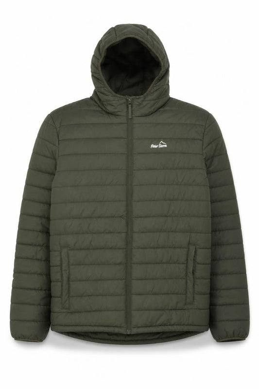 Peter Storm Men’s Green XL Hooded Puffer Jacket Quilted Outdoor