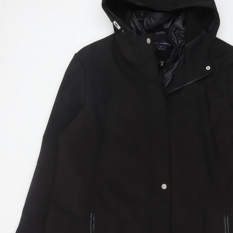 French Connection Men’s Black 2XL Hooded Softshell Parka Coat