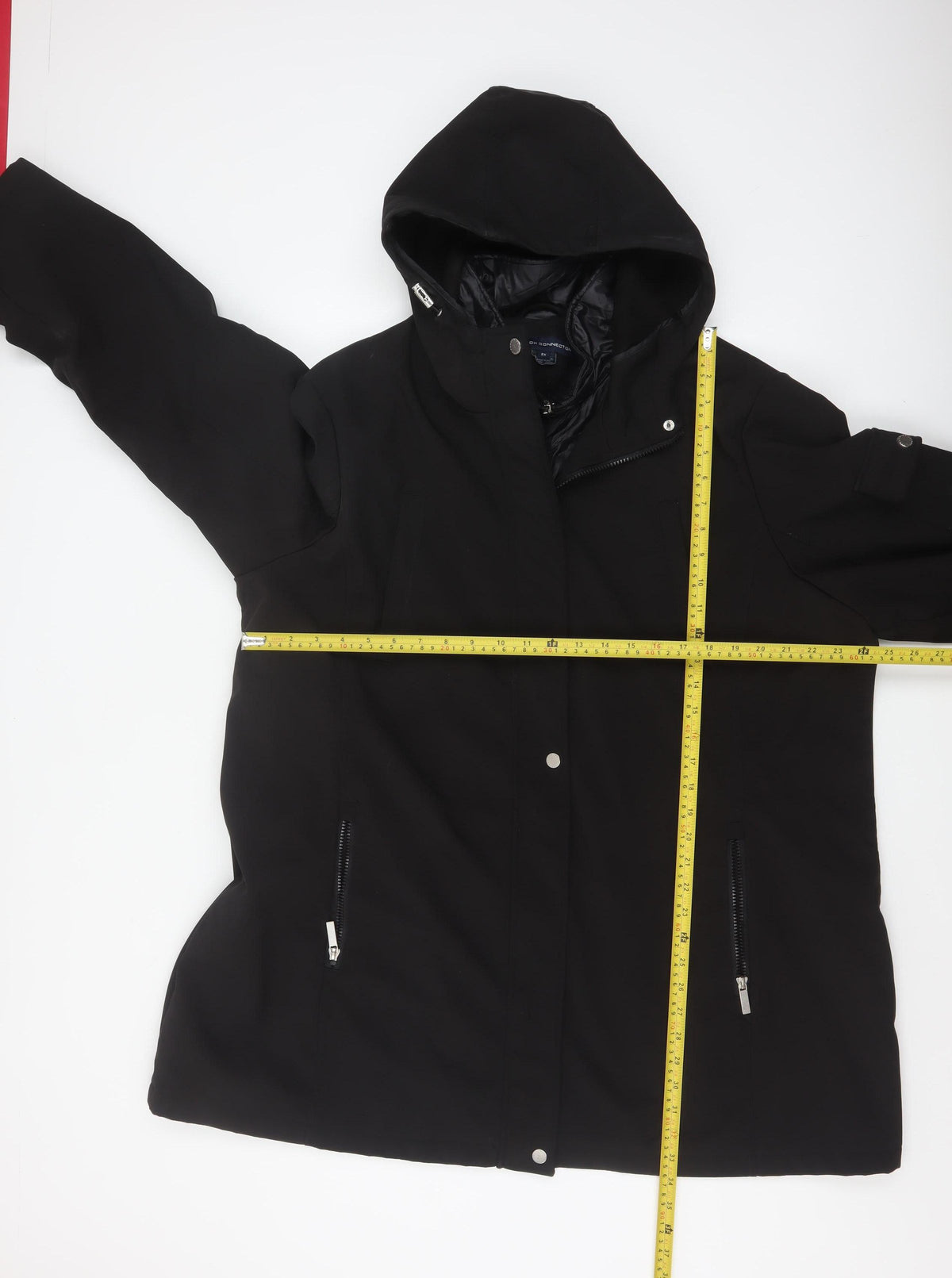 French Connection Men’s Black 2XL Hooded Softshell Parka Coat