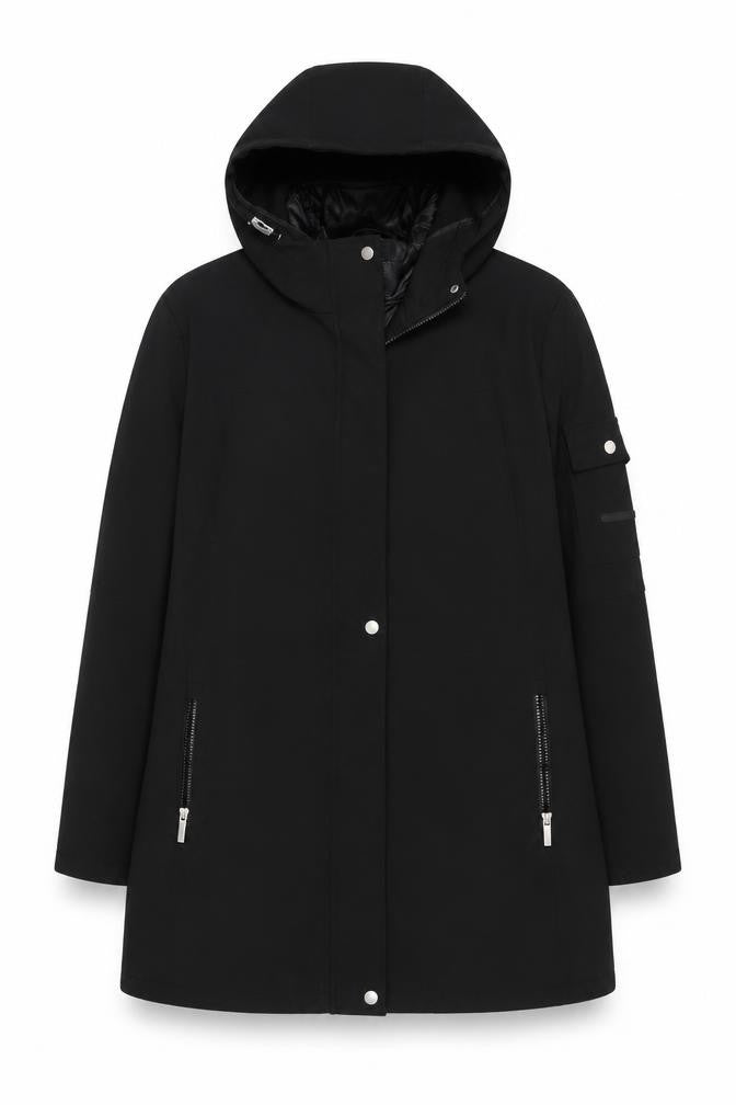 French Connection Men’s Black 2XL Hooded Softshell Parka Coat