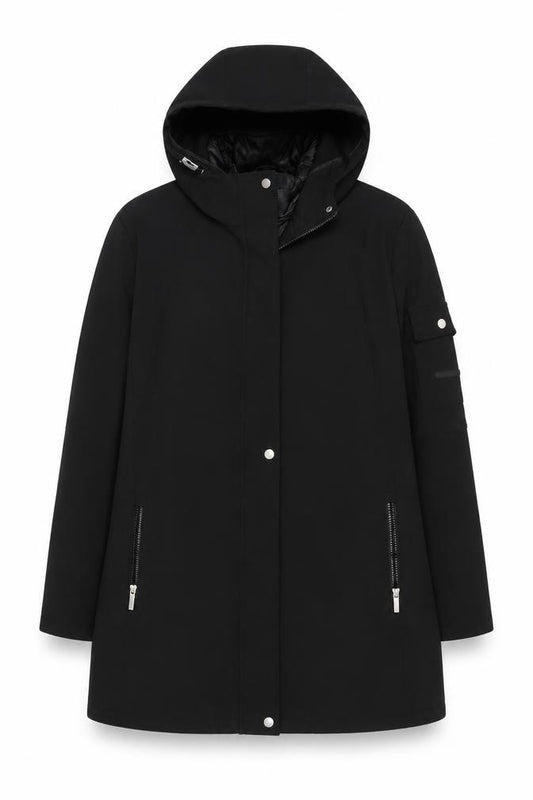 French Connection Men’s Black 2XL Hooded Softshell Parka Coat