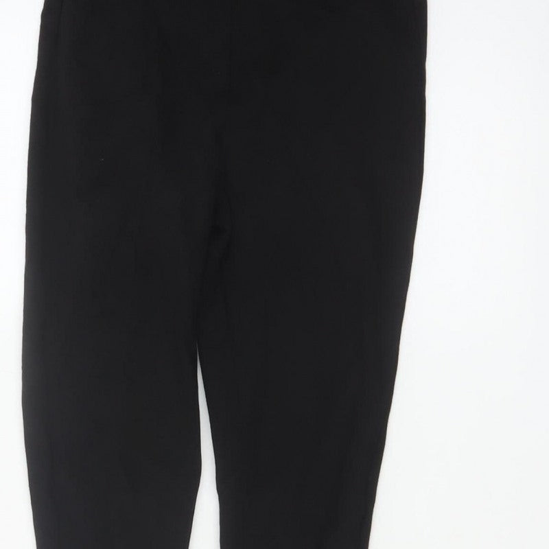 Zara Women Black XS High Rise Flared Pull-On Trousers