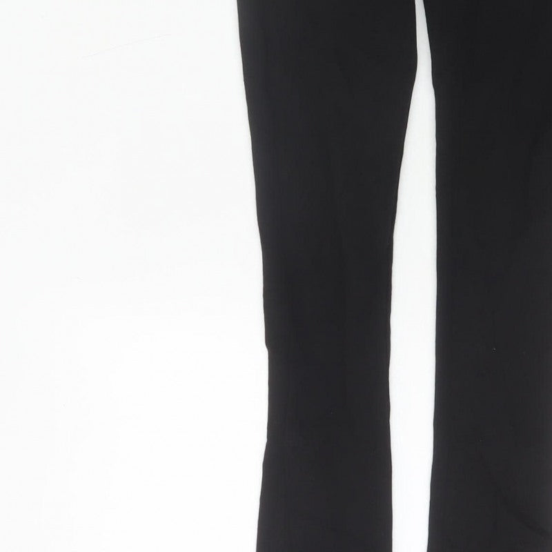 Zara Women Black XS High Rise Flared Pull-On Trousers