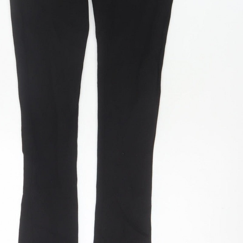 Zara Women Black XS High Rise Flared Pull-On Trousers