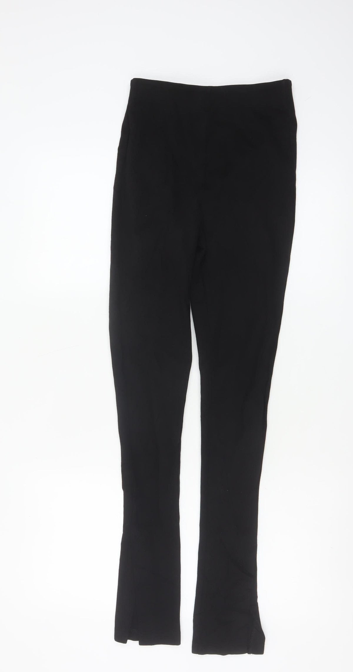 Zara Women Black XS High Rise Flared Pull-On Trousers