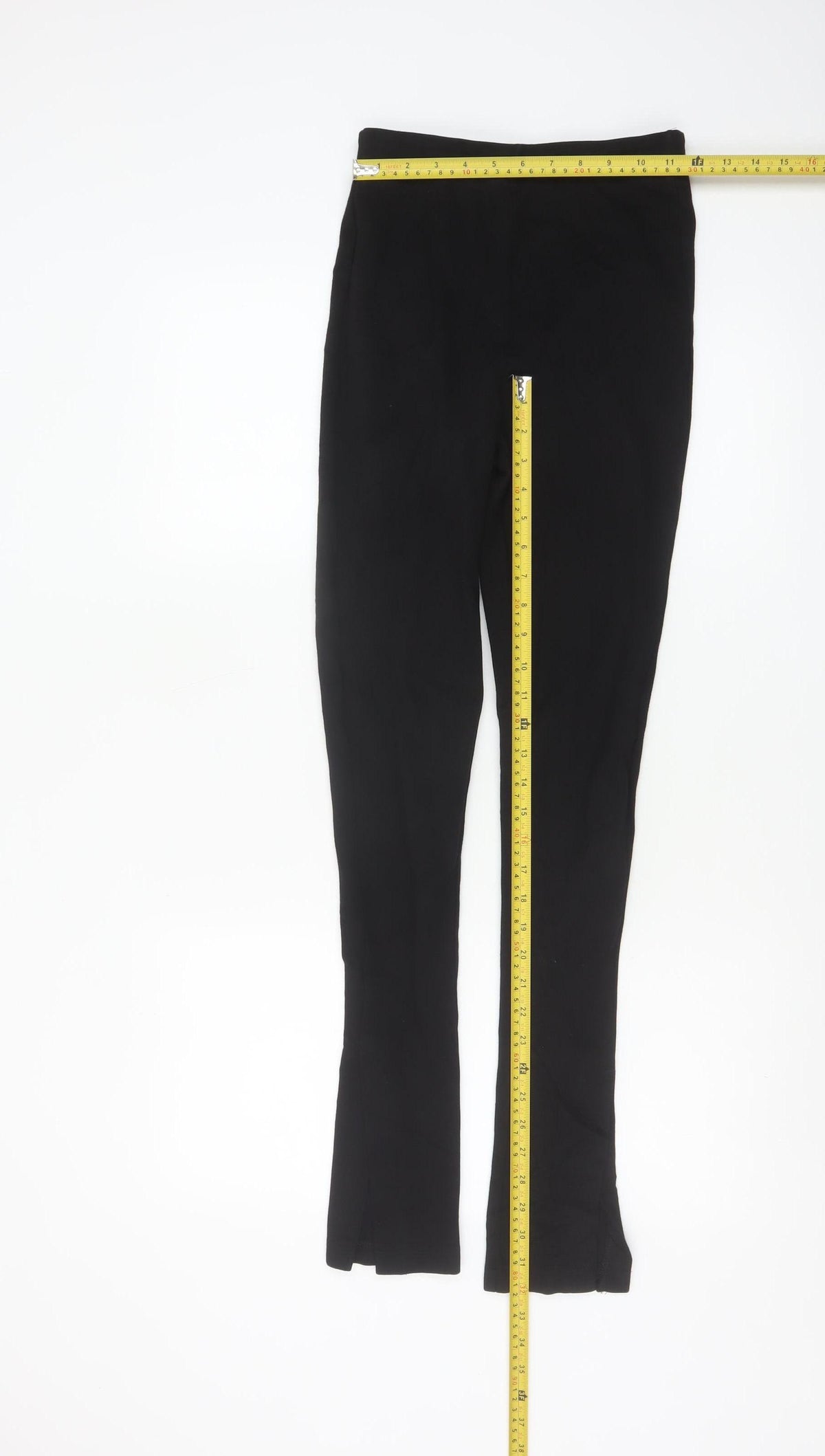 Zara Women Black XS High Rise Flared Pull-On Trousers