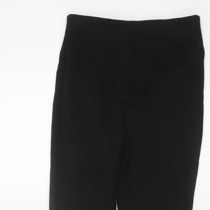 Zara Women Black XS High Rise Flared Pull-On Trousers