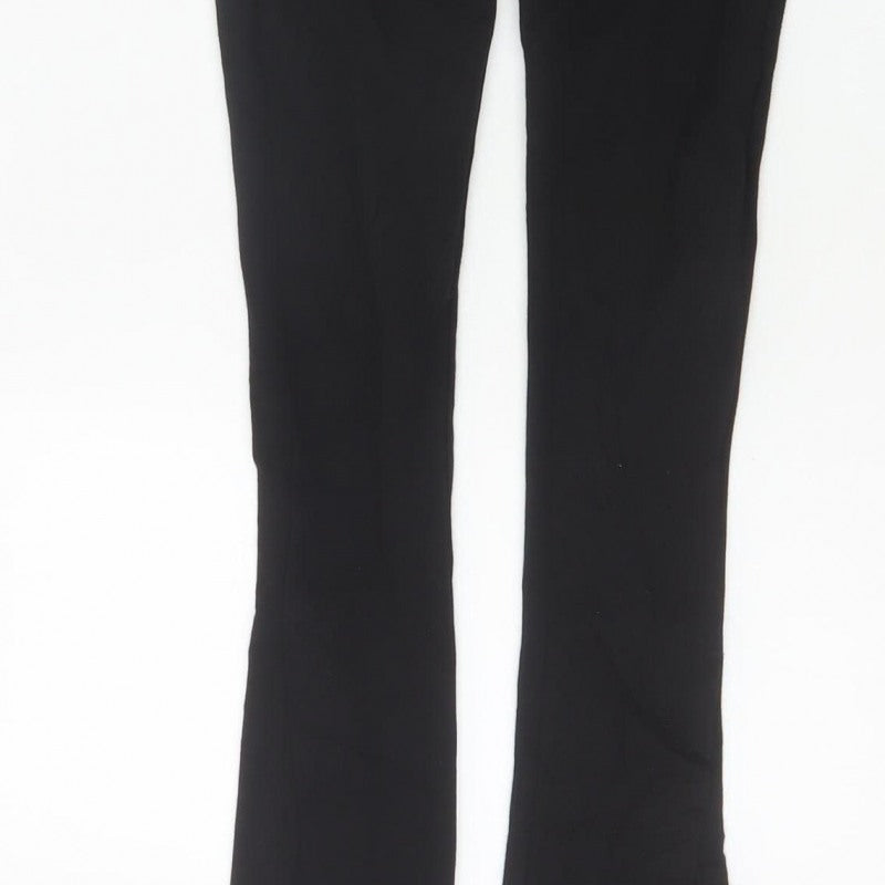 Zara Women Black XS High Rise Flared Pull-On Trousers