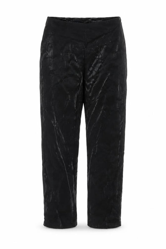 Style Women’s Black UK 12 Crushed Velvet Straight Leg Trousers