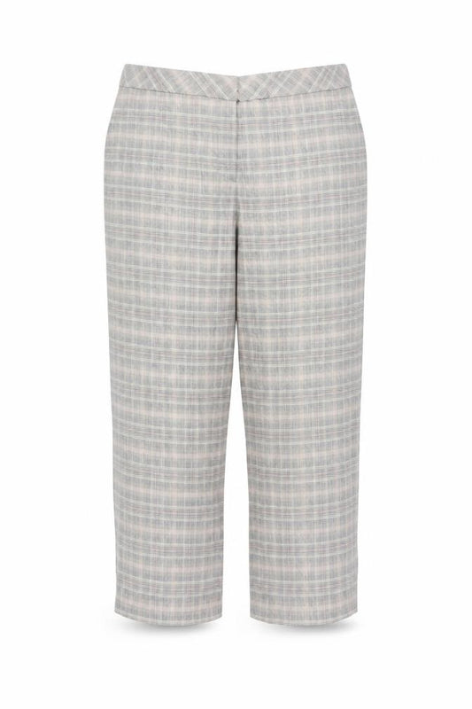 Emma Willis Women Grey Check Straight Dress Trousers UK 20
