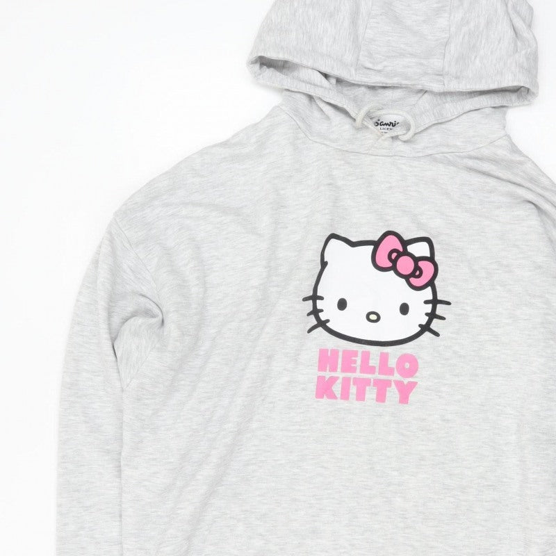 Primark Women’s Grey Hello Kitty Hoodie M UK 12-14 Pullover Graphic