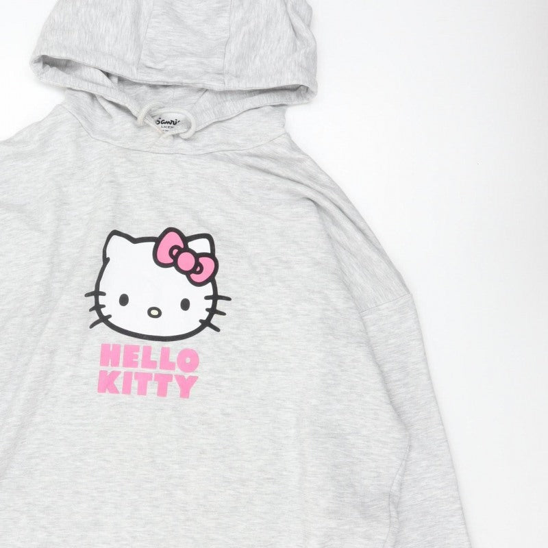 Primark Women’s Grey Hello Kitty Hoodie M UK 12-14 Pullover Graphic