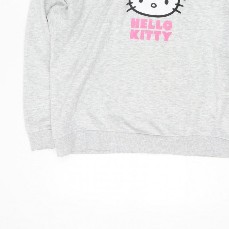 Primark Women’s Grey Hello Kitty Hoodie M UK 12-14 Pullover Graphic