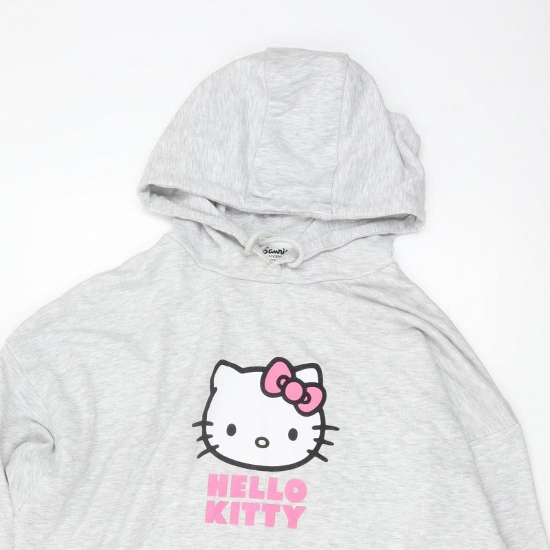 Primark Women’s Grey Hello Kitty Hoodie M UK 12-14 Pullover Graphic