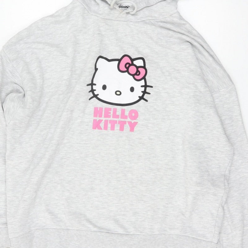Primark Women’s Grey Hello Kitty Hoodie M UK 12-14 Pullover Graphic