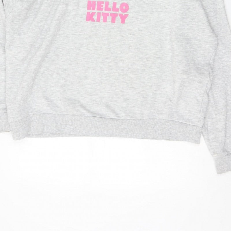 Primark Women’s Grey Hello Kitty Hoodie M UK 12-14 Pullover Graphic