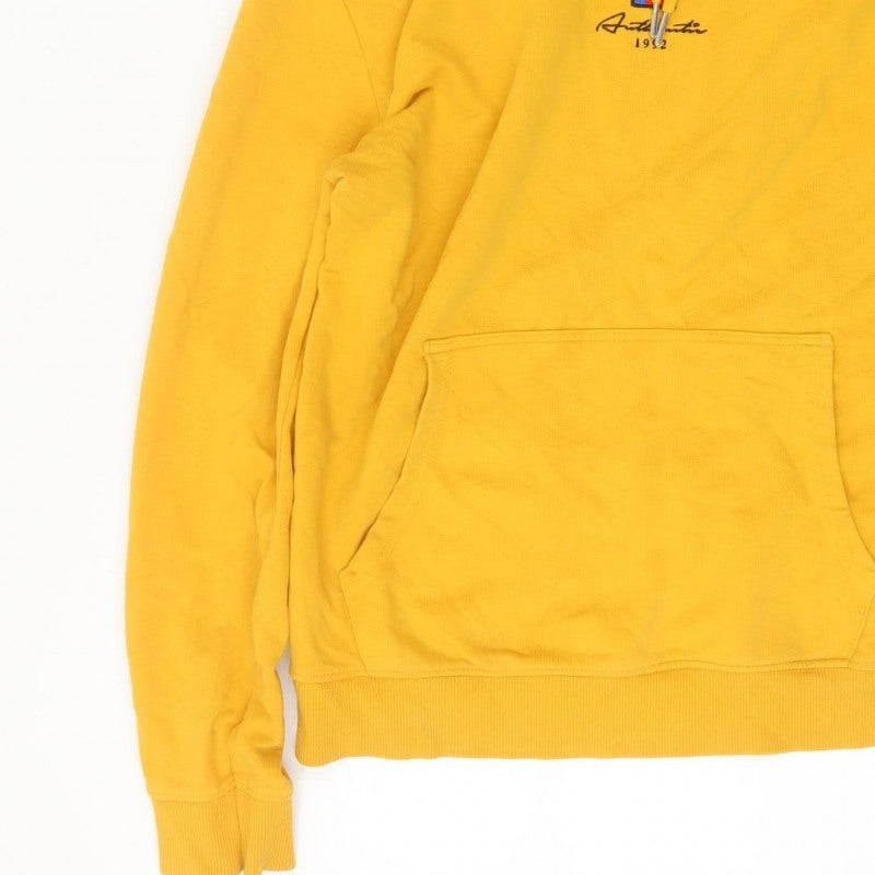 New Look Men Yellow M New York Embroidered Pullover Hoodie