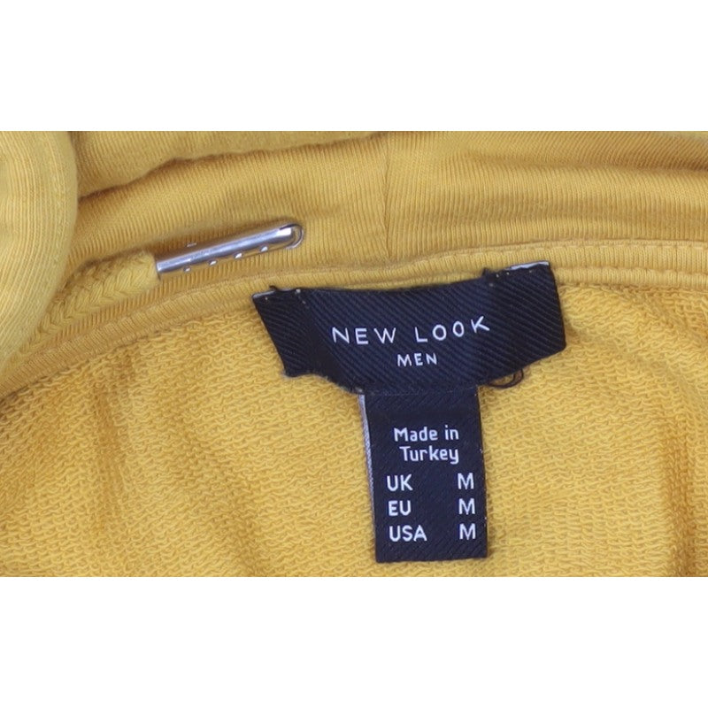 New Look Men Yellow M New York Embroidered Pullover Hoodie