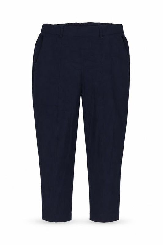 Lands' End Women Blue Petite UK 4 Cotton Straight Trousers