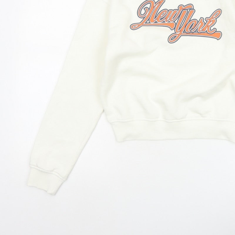 H&M Divided Women Ivory XS New York Graphic Pullover Sweatshirt