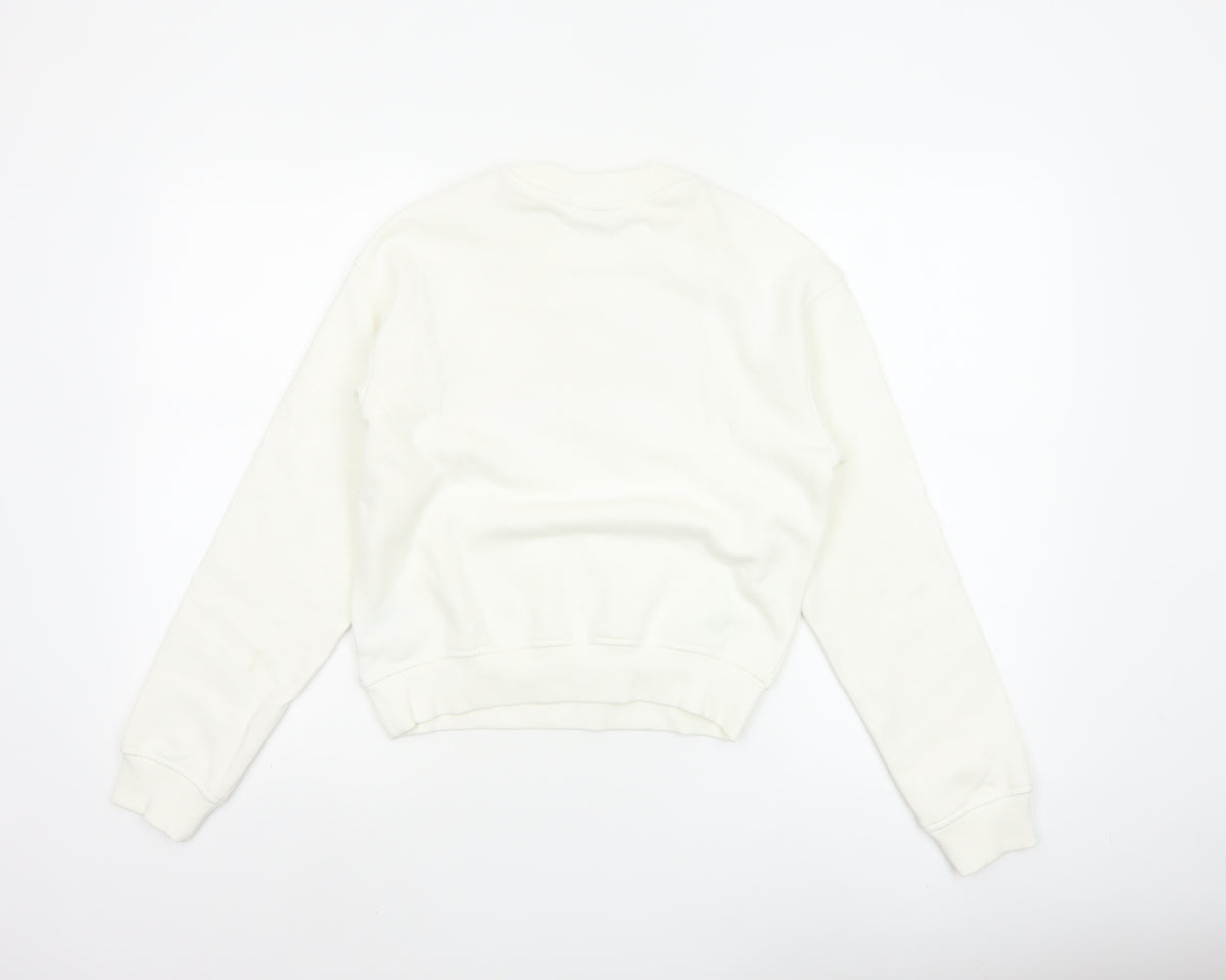 H&M Divided Women Ivory XS New York Graphic Pullover Sweatshirt