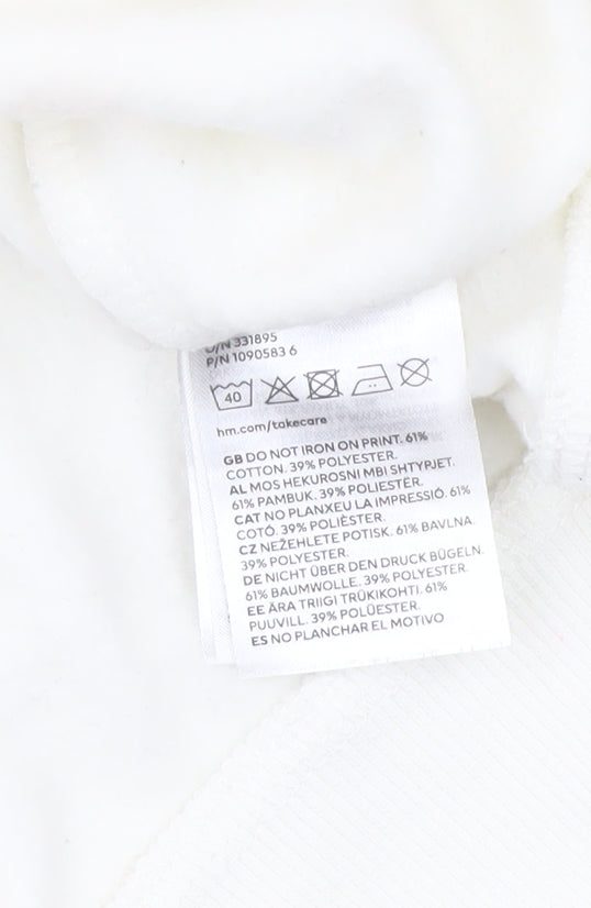 H&M Divided Women Ivory XS New York Graphic Pullover Sweatshirt