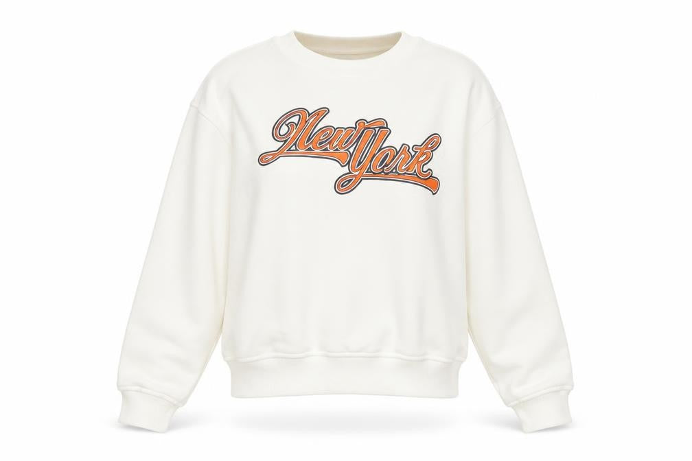 H&M Divided Women Ivory XS New York Graphic Pullover Sweatshirt