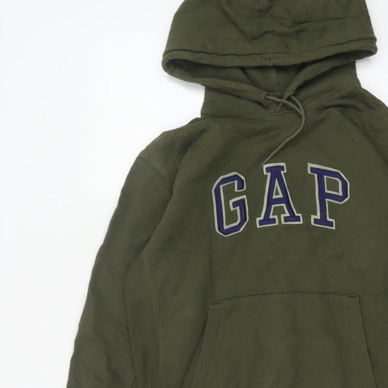 Gap Men's Green Small Pullover Hoodie Logo Graphic Cotton