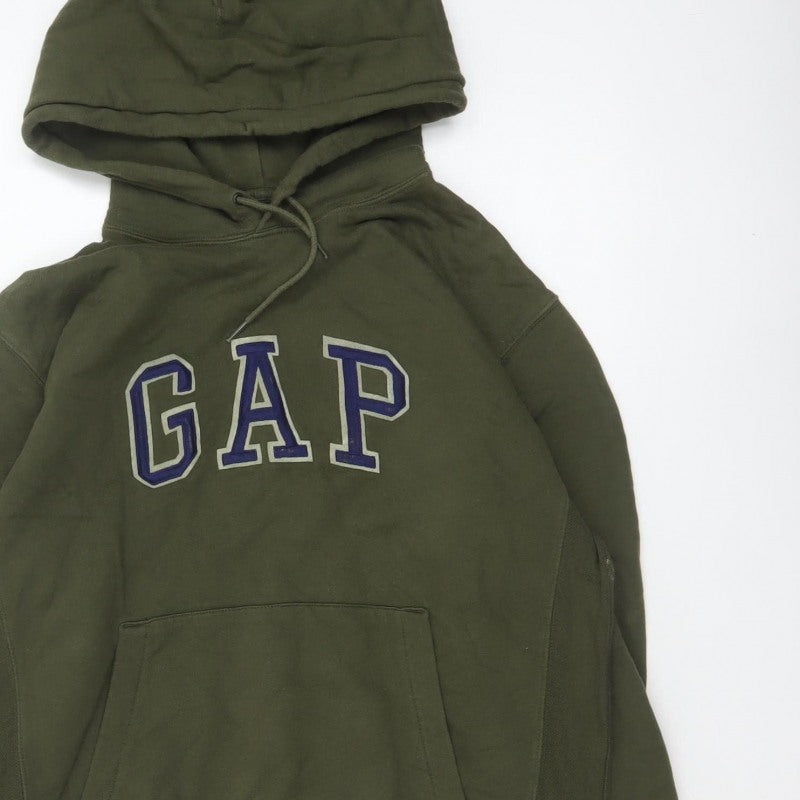 Gap Men's Green Small Pullover Hoodie Logo Graphic Cotton