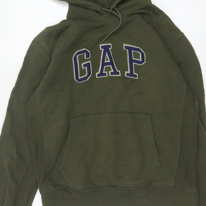Gap Men's Green Small Pullover Hoodie Logo Graphic Cotton
