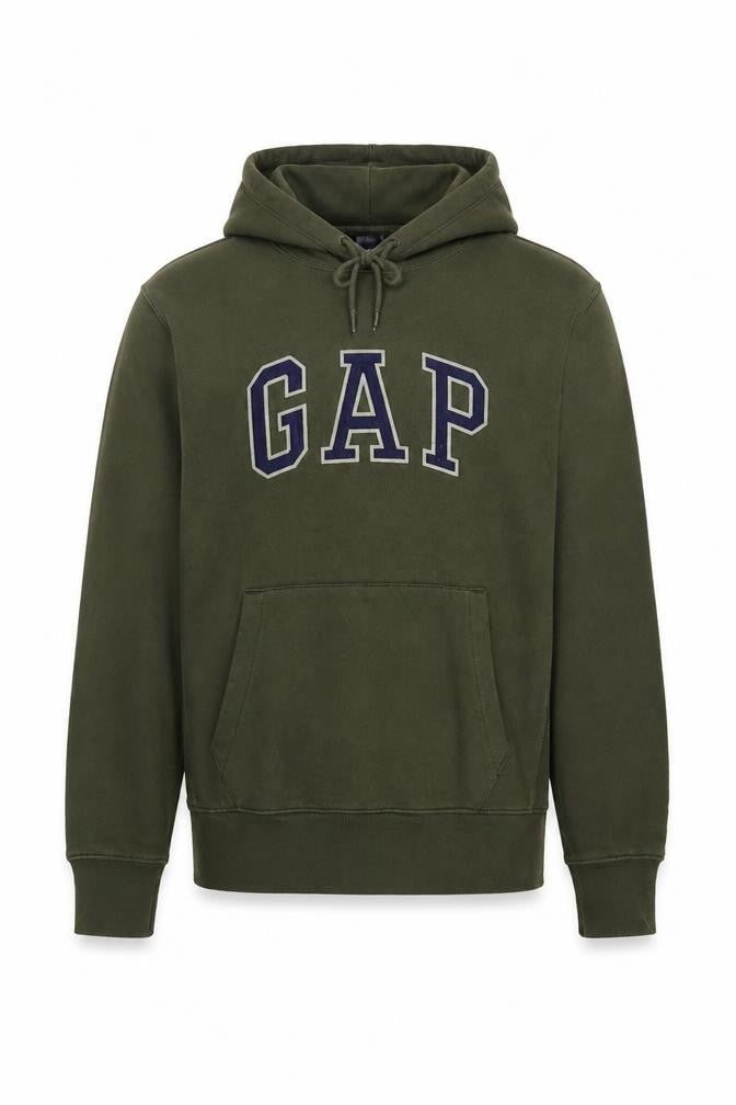 Gap Men's Green Small Pullover Hoodie Logo Graphic Cotton
