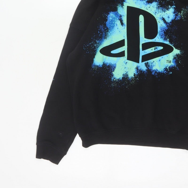 H&M Boys Black 10-11 Years PlayStation Graphic Pullover Hoodie