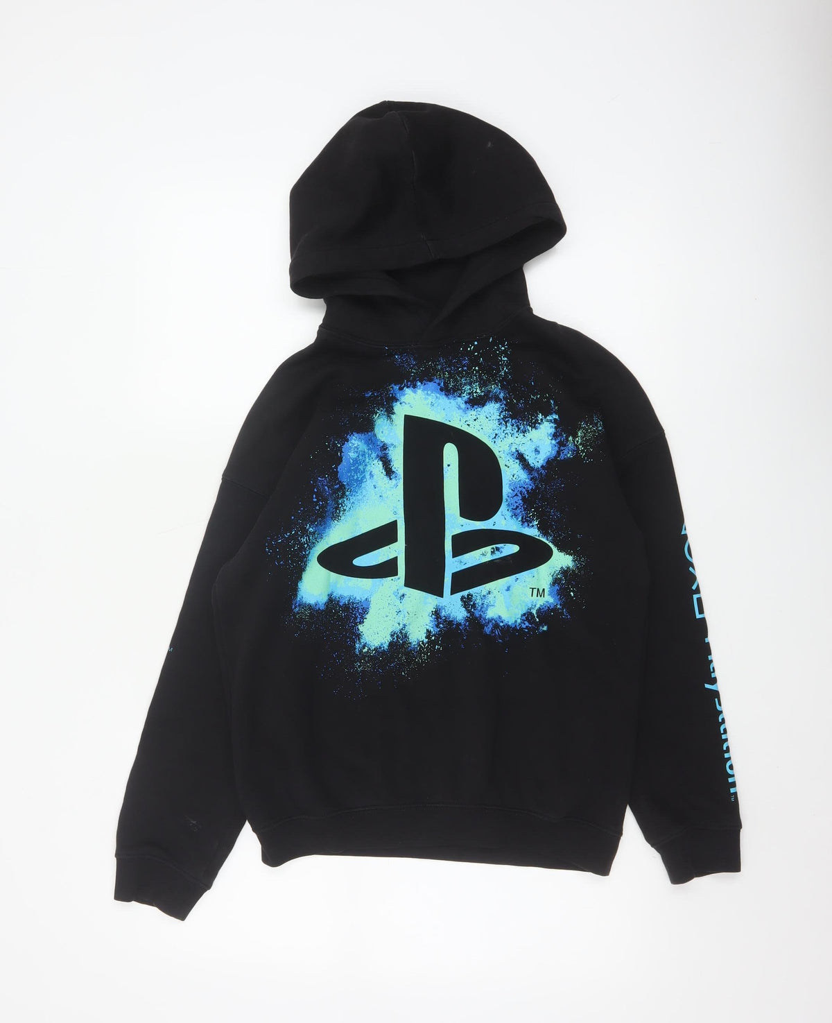 H&M Boys Black 10-11 Years PlayStation Graphic Pullover Hoodie