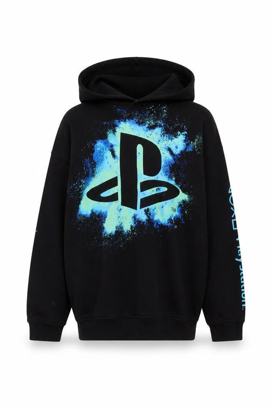H&M Boys Black 10-11 Years PlayStation Graphic Pullover Hoodie