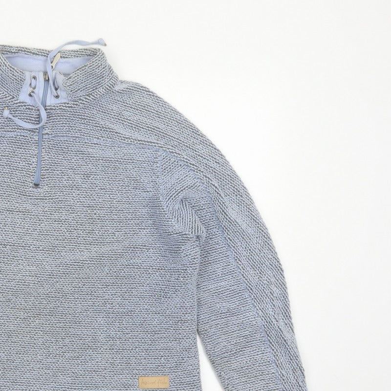 Weird Fish Women Grey L 1/4 Zip Drawstring Sweatshirt High Neck