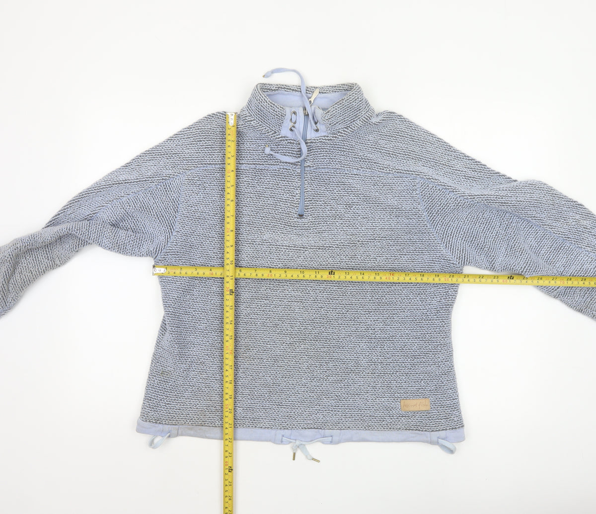 Weird Fish Women Grey L 1/4 Zip Drawstring Sweatshirt High Neck