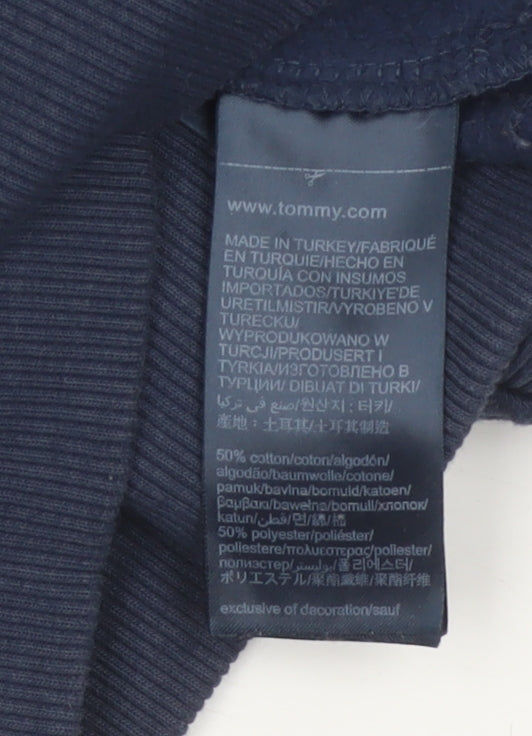 Tommy Jeans Women Blue S Logo Crew Neck Pullover Sweatshirt