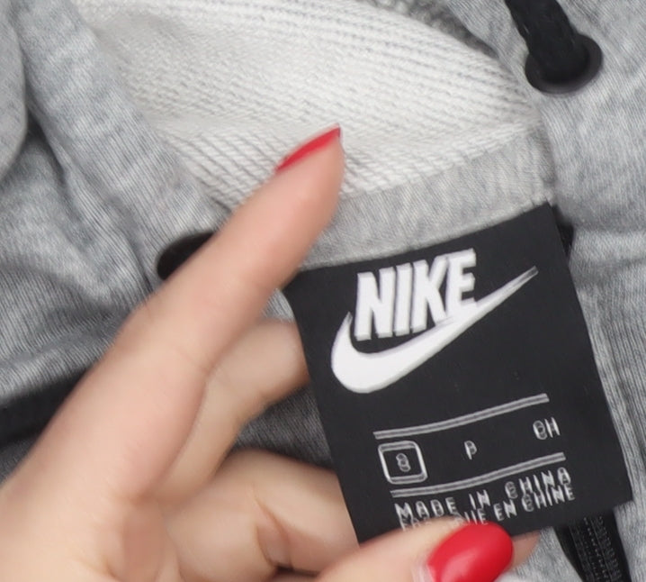 Nike Women’s Grey Black Colourblock Pullover Hoodie Size S 1/4 Zip