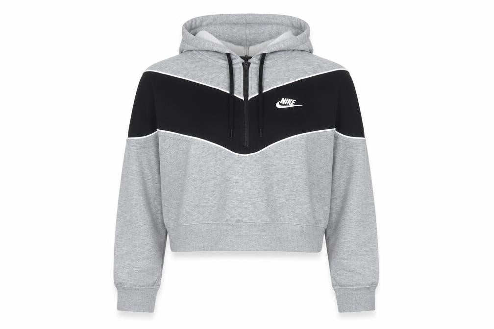Nike Women’s Grey Black Colourblock Pullover Hoodie Size S 1/4 Zip