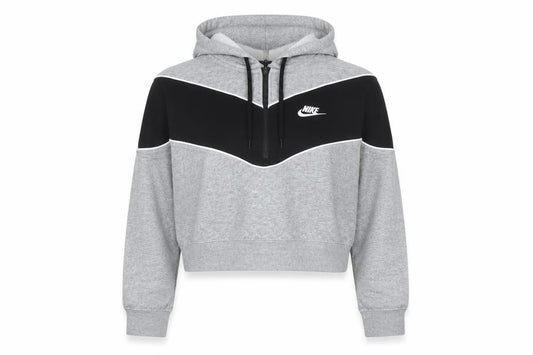 Nike Women’s Grey Black Colourblock Pullover Hoodie Size S 1/4 Zip