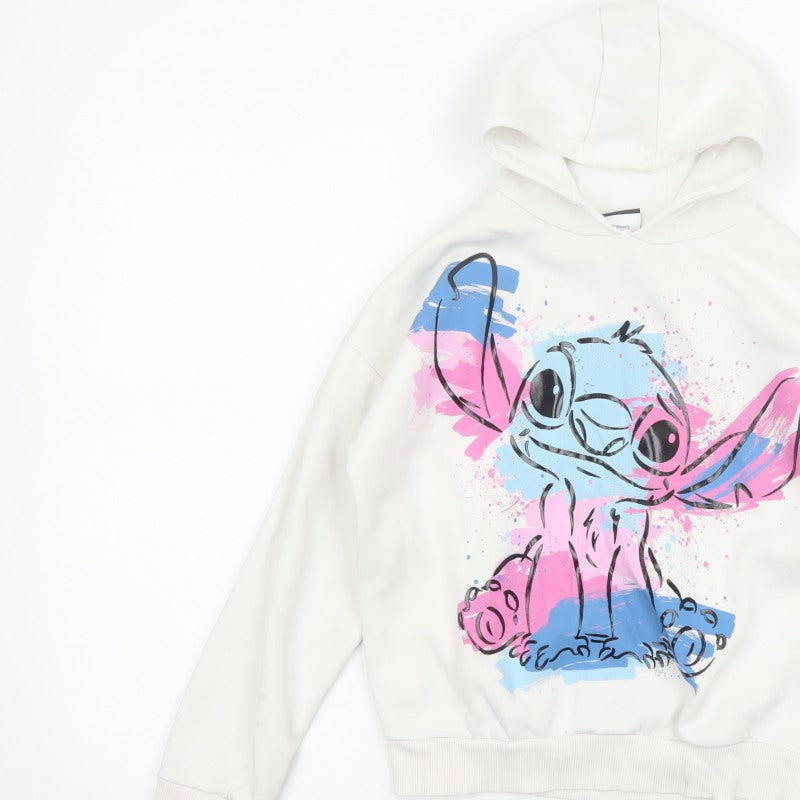 George Girls Ivory Stitch Graphic Print Pullover Hoodie Age 8-9